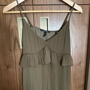 Scotch & Soda Green Silk Ruffled Cami